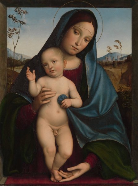 Madonna and Child  by Francesco Francia - Hand-Painted Oil Painting Reproduction