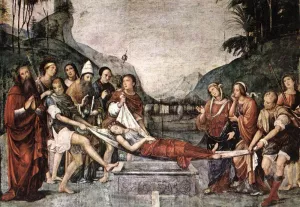 The Burial of St Cecily Oil painting by Francesco Francia