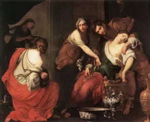 The Birth of Rachel Oil painting by Francesco Furini