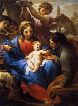 Rest During the Flight to Egypt by Francesco Giovanni Mancini Oil Painting