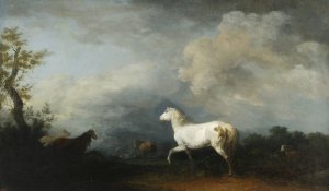 Band of horses by Francesco Giuseppe Casanova Oil Painting