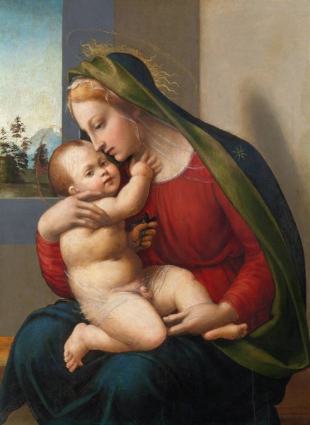 Madonna and Child  by Francesco Granacci - Hand-Painted Oil Painting Reproduction