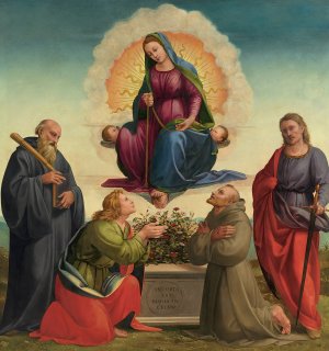 Madonna Delle Cintola With Saints Benedict, Thomas, Francis And Julian by Francesco Granacci Oil Painting