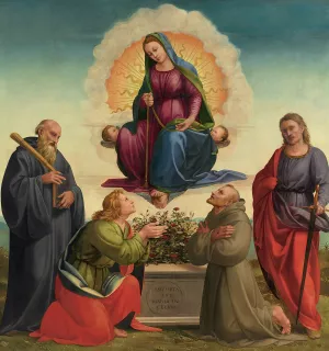 Madonna Delle Cintola With Saints Benedict, Thomas, Francis And Julian by Francesco Granacci Oil Painting
