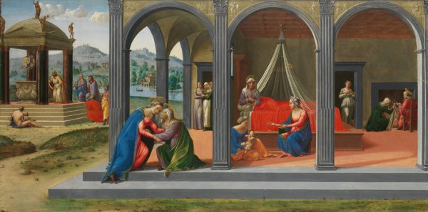 Scenes from the Life of Saint John the Baptist  by Francesco Granacci - Hand-Painted Oil Painting Reproduction