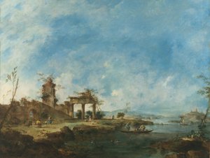 Fantastic Landscape by Francesco Guardi Oil Painting