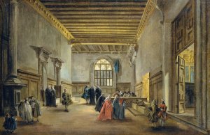 The Antechamber of the Sala del Maggior Consiglio by Francesco Guardi Oil Painting