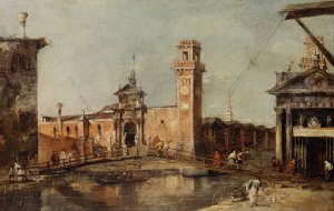 The Entrance to the Arsenal in Venice by Francesco Guardi Oil Painting
