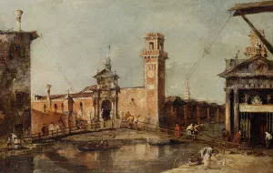 The Entrance to the Arsenal in Venice by Francesco Guardi Oil Painting