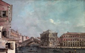 The Grand Canal above the Rialto by Francesco Guardi Oil Painting