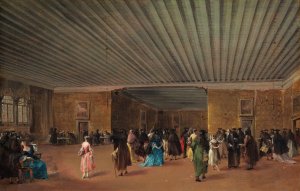 The Ridotto Pubblico at Palazzo Dandolo by Francesco Guardi Oil Painting