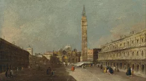 Venice, A View Of Piazza San Marco Looking East Towards The Basilica by Francesco Guardi Oil Painting