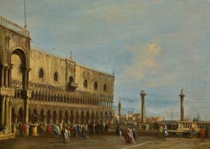 Venice, A View Of The Piazzetta Looking South With The Palazzo Ducale by Francesco Guardi Oil Painting