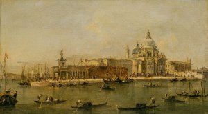 Venice; The Dogana and Santa Maria della Salute by Francesco Guardi Oil Painting