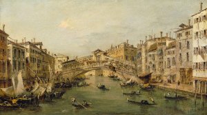 Venice, The Rialto by Francesco Guardi Oil Painting