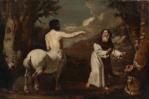 Saint Anthony Abbot And The Centaur by Francesco Guarino Oil Painting