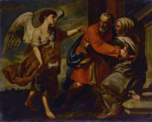 The Meeting of Zechariah and Elizabeth by Francesco Guarino Oil Painting
