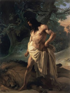 Samson and the Lion by Francesco Hayez Oil Painting