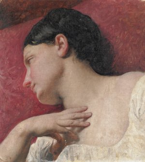 Womans Head by Francesco Hayez Oil Painting