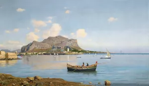 Mount Pellegrino, Palermo Oil painting by Francesco Lojacono