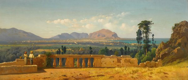 Palermo And Mount Pellegrino  by Francesco Lojacono - Hand-Painted Oil Painting Reproduction