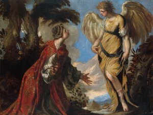 Hagar and the Angel by Francesco Maffei Oil Painting