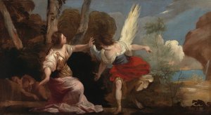 Hagar and the Angel by Francesco Maffei Oil Painting