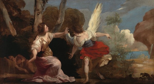 Main Product Photo of Hagar and the Angel  Painting by Francesco Maffei