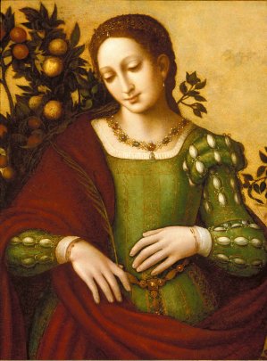 Female Saint by Francesco Melzi Oil Painting