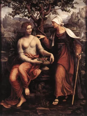 Pomona and Vertumnus by Francesco Melzi - Oil Painting Reproduction