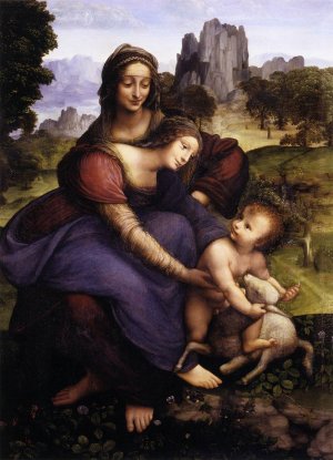 St Anne with the Virgin and the Child Embracing a Lamb