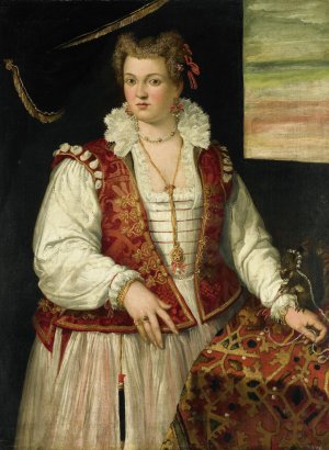Portrait of a Woman with a Squirrel by Francesco Montemezzano Oil Painting