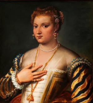 Portrait of a young Venetian woman by Francesco Montemezzano Oil Painting