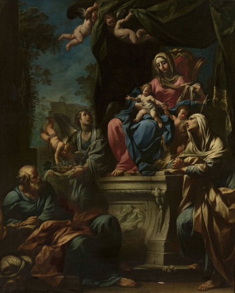 Adoration of Madonna by Francesco Monti - Hand-Painted Oil Painting Reproduction