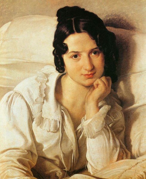 Carolina Zucchi by Francesco Paolo Hayez - Hand-Painted Oil Painting Reproduction