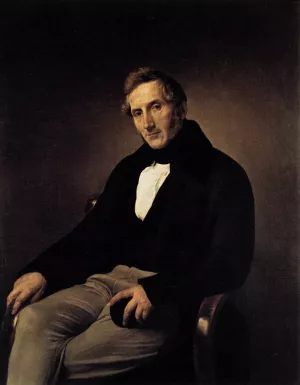 Portrait of Alessandro Manzoni by Francesco Paolo Hayez - Oil Painting Reproduction
