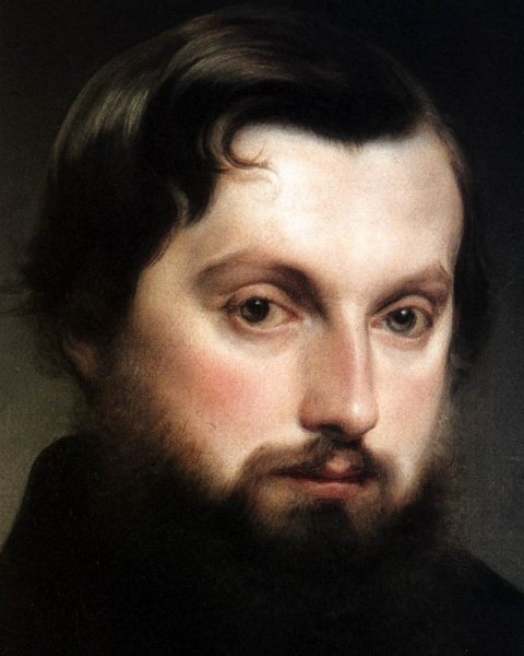 Portrait of Gian Giacomo Poldi Pezzoli Detail by Francesco Paolo Hayez - Hand-Painted Oil Painting Reproduction