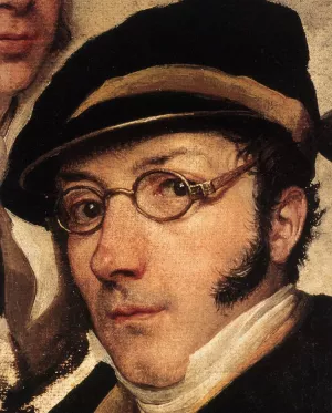 Self-Portrait in a Group of Friends Detail by Francesco Paolo Hayez Oil Painting