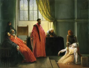 Valenza Gradenigo before the Inquisitor by Francesco Paolo Hayez Oil Painting