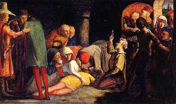 Main Product Photo of The Death of Romeo and Juliet Painting by Francesco Paolo Michetti