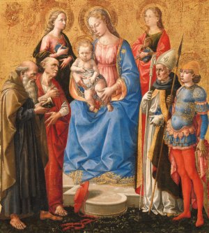Madonna and Child with Six Saints by Francesco Pesellino Oil Painting