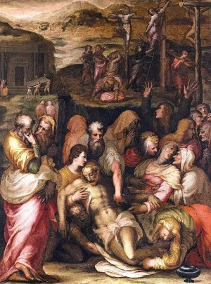 Lamentation over the Dead Christ by Francesco Poppi - Oil Painting Reproduction