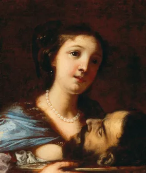 Salome with the head of Saint John the Baptist by Francesco Rosa Oil Painting