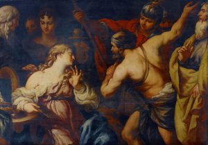 Semiramis called to arms by Francesco Rosa Oil Painting
