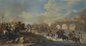 Battle Scene by Francesco Simonini Oil Painting