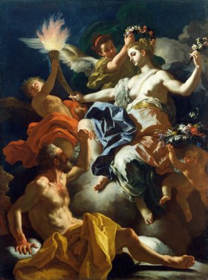 Aurora Taking Leave of Tithonus by Francesco Solimena Oil Painting