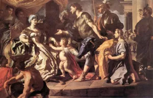 Dido Receiveng Aeneas and Cupid Disguised as Ascanius Oil painting by Francesco Solimena