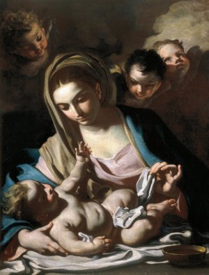 Madonna And Child by Francesco Solimena Oil Painting