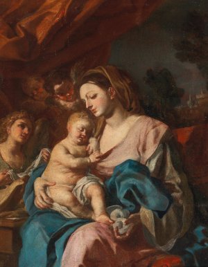 Madonna And Child by Francesco Solimena Oil Painting