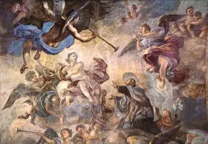 Saint Cajetan Appeasing Divine Anger by Francesco Solimena - Oil Painting Reproduction